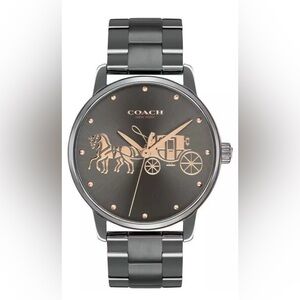 Coach Gunmetal and Rose Gold Horse & Carriage Bracelet Watch